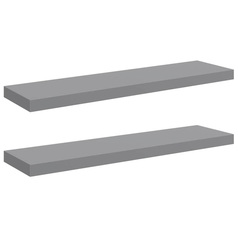 vidaXL Ράφια Τοίχου 2 τεμ. Γκρι 90x23,5x3,8 εκ. MDF
