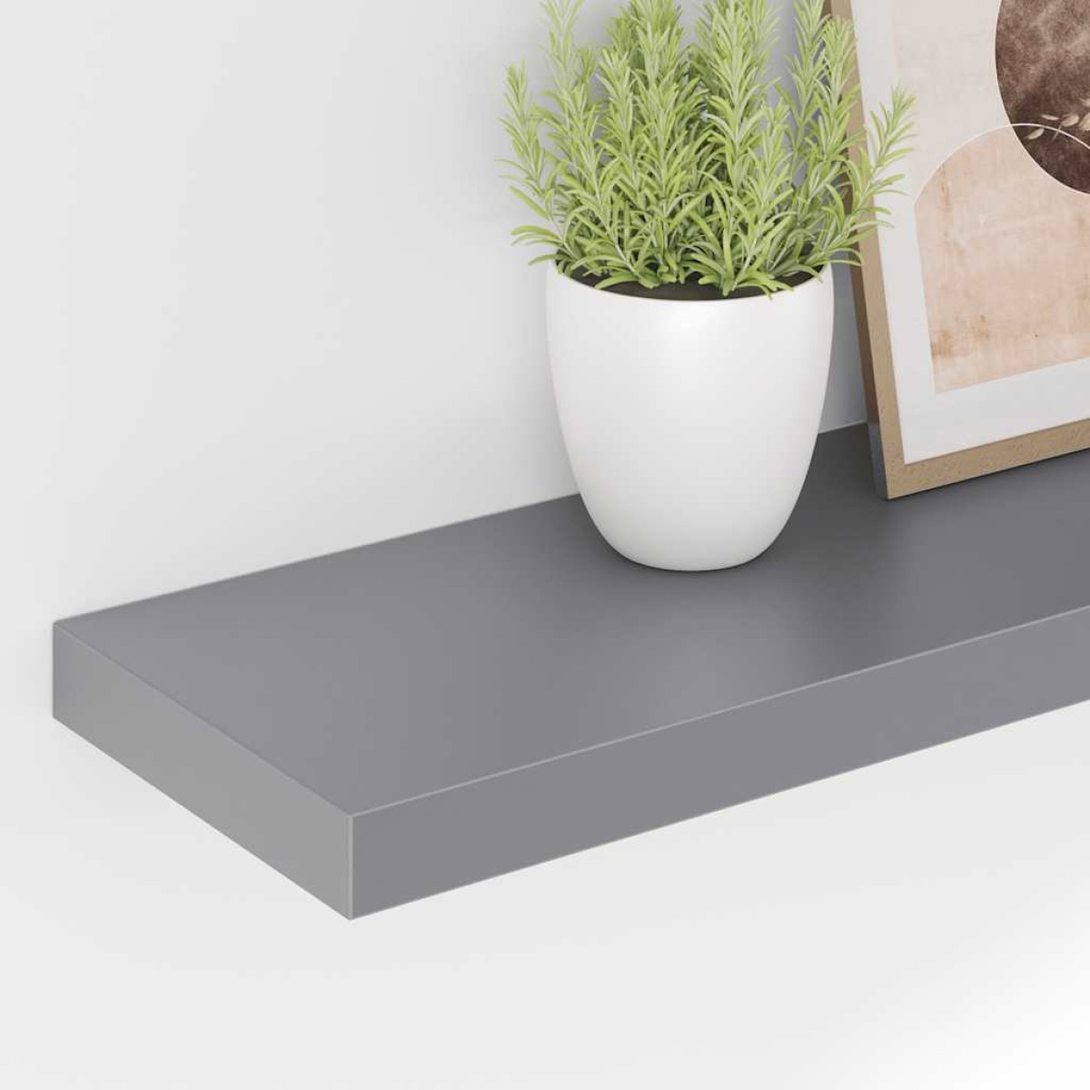 vidaXL Ράφια Τοίχου 2 τεμ. Γκρι 90x23,5x3,8 εκ. MDF