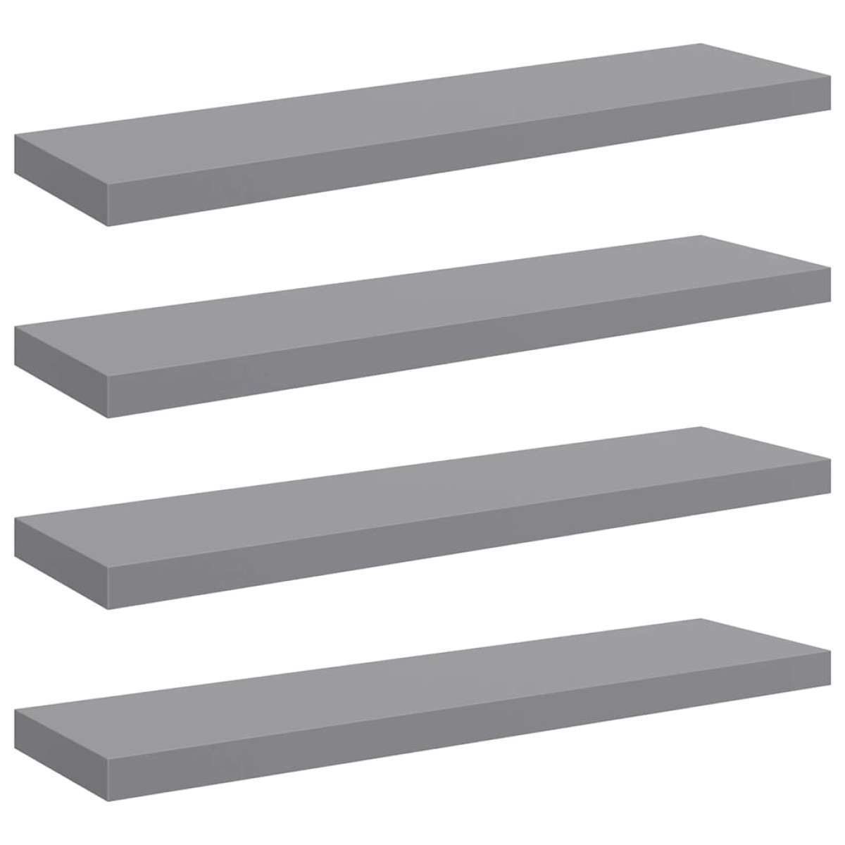 vidaXL Ράφια Τοίχου 4 τεμ. Γκρι 90x23,5x3,8 εκ. MDF