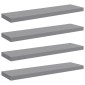 vidaXL Ράφια Τοίχου 4 τεμ. Γκρι 90x23,5x3,8 εκ. MDF