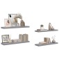 vidaXL Ράφια Τοίχου 4 τεμ. Γκρι 90x23,5x3,8 εκ. MDF