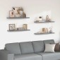 vidaXL Ράφια Τοίχου 4 τεμ. Γκρι 90x23,5x3,8 εκ. MDF