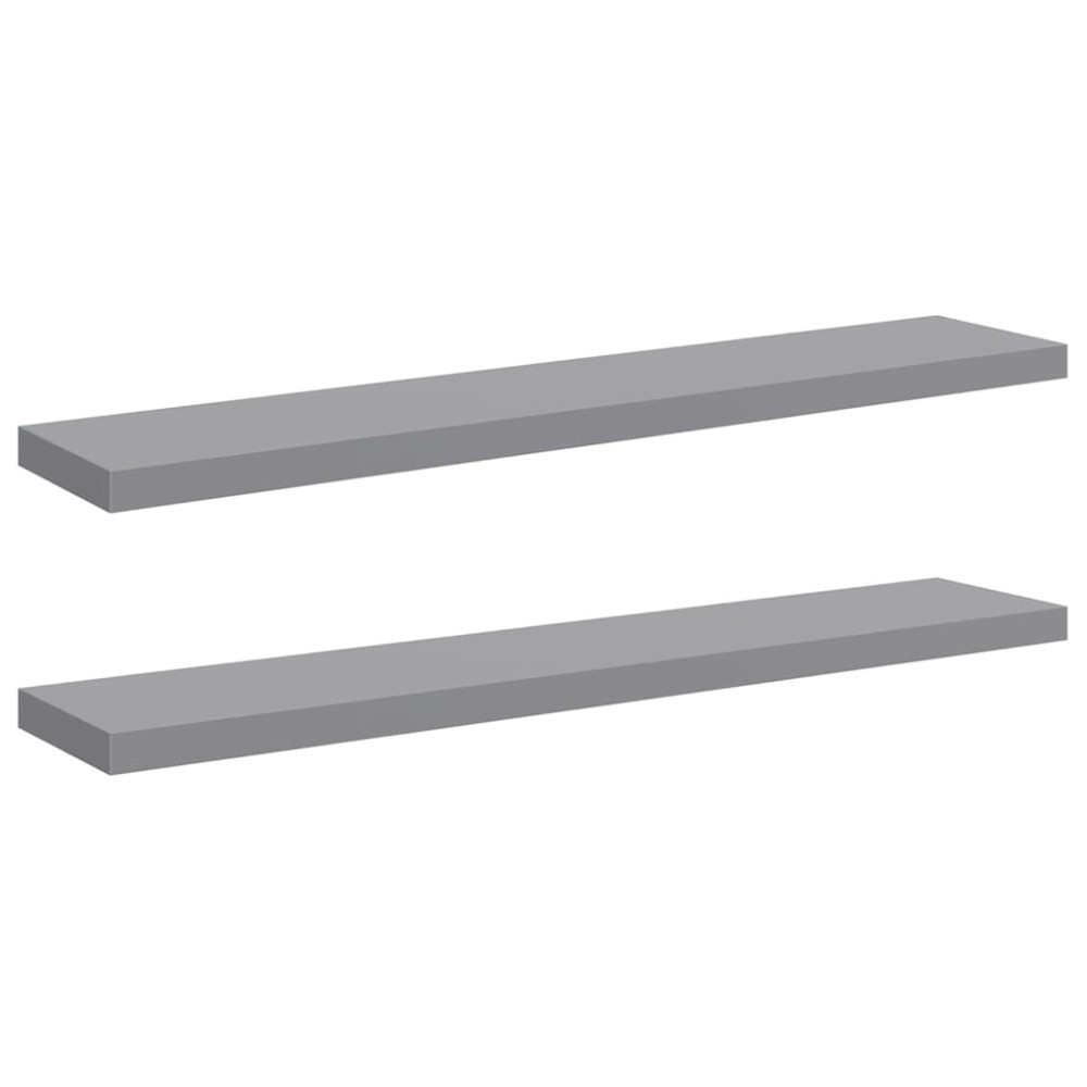 vidaXL Ράφια Τοίχου 2 τεμ. Γκρι 120x23,5x3,8 εκ. MDF