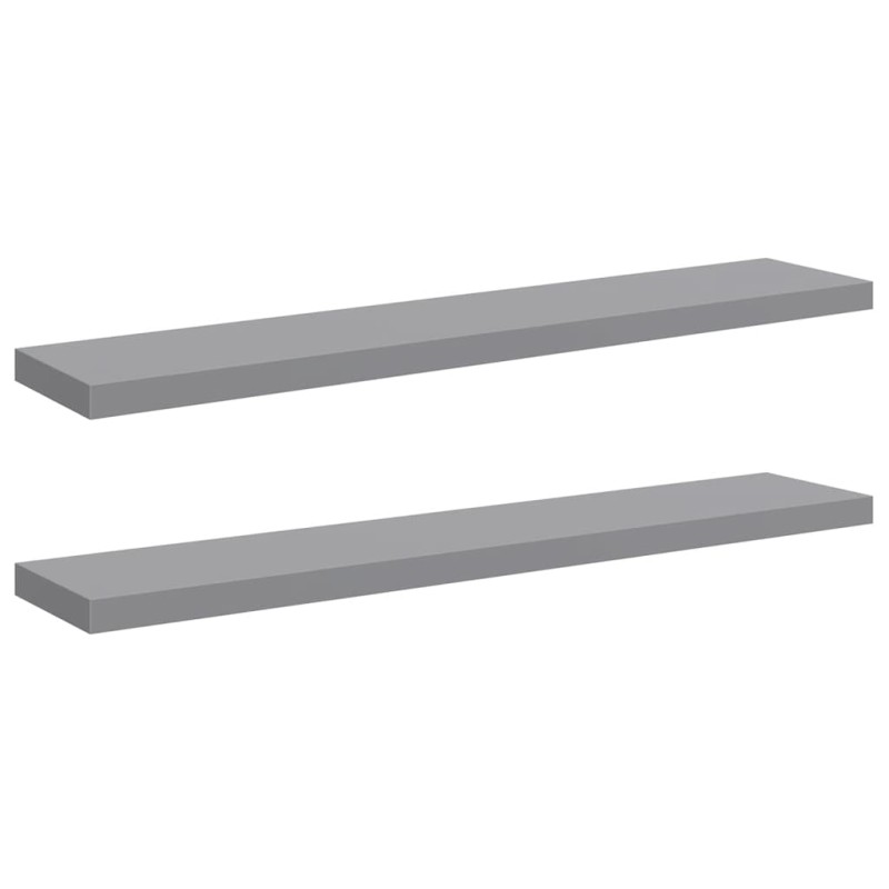 vidaXL Ράφια Τοίχου 2 τεμ. Γκρι 120x23,5x3,8 εκ. MDF