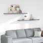 vidaXL Ράφια Τοίχου 2 τεμ. Γκρι 120x23,5x3,8 εκ. MDF
