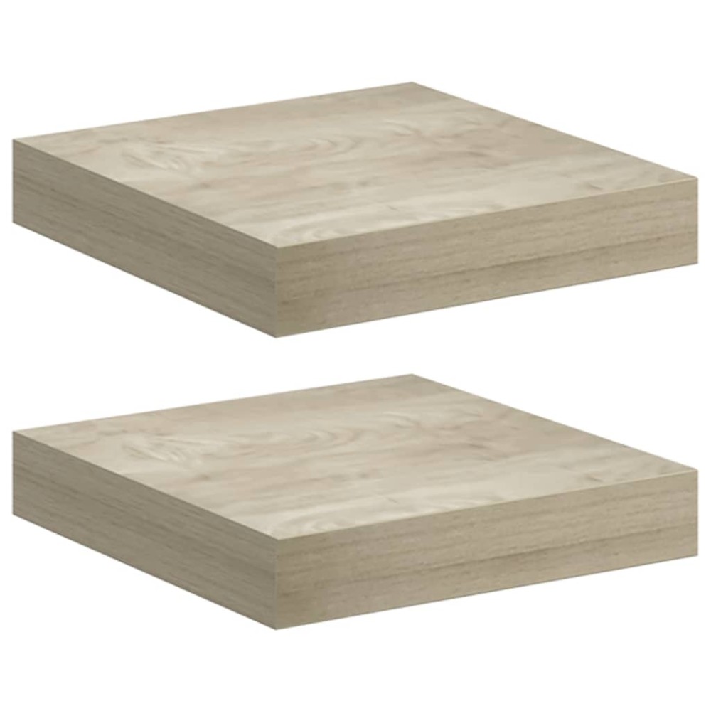 vidaXL Ράφια Τοίχου 2 τεμ. Χρώμα Δρυός 23x23,5x3,8 εκ. MDF