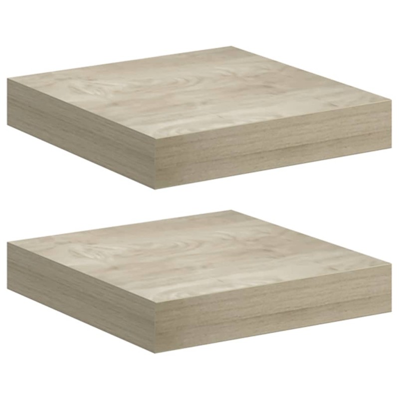 vidaXL Ράφια Τοίχου 2 τεμ. Χρώμα Δρυός 23x23,5x3,8 εκ. MDF