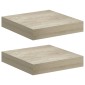 vidaXL Ράφια Τοίχου 2 τεμ. Χρώμα Δρυός 23x23,5x3,8 εκ. MDF