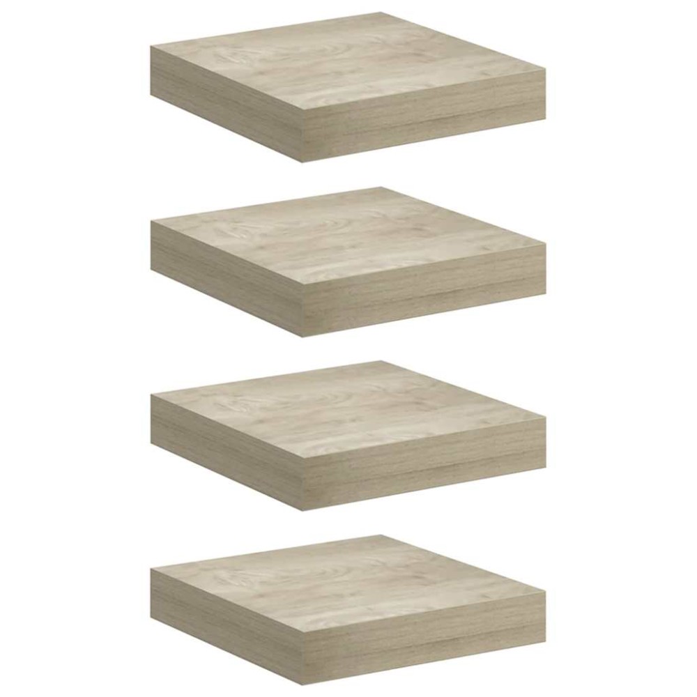 vidaXL Ράφια Τοίχου 4 τεμ. Χρώμα Δρυός 23x23,5x3,8 εκ. MDF