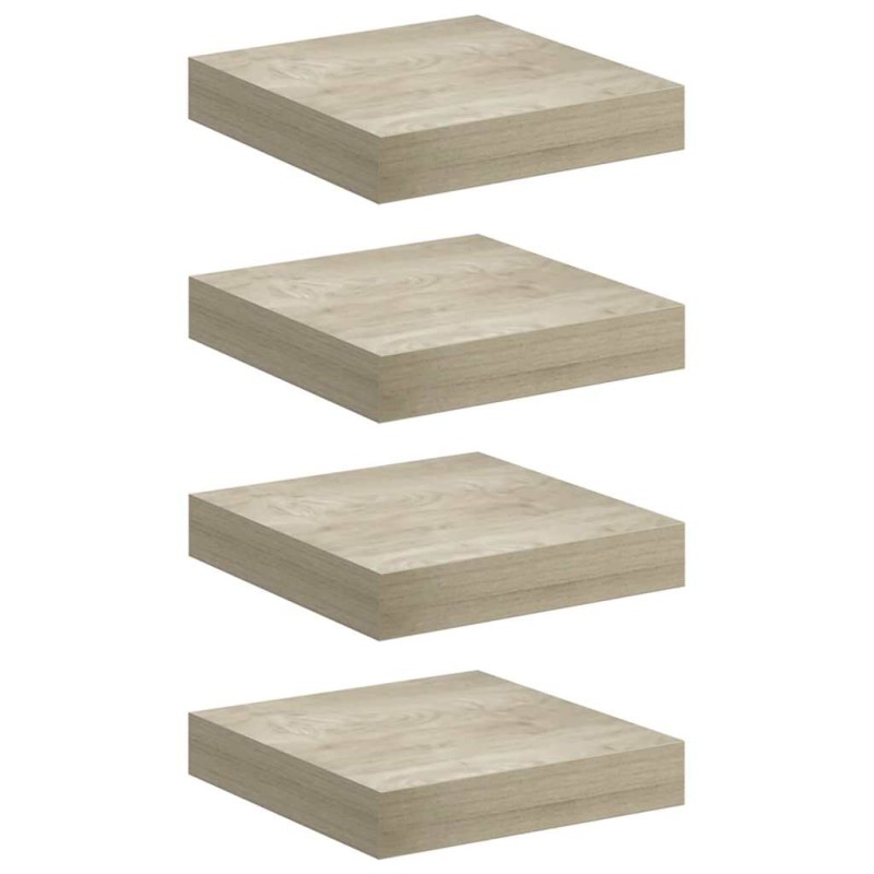 vidaXL Ράφια Τοίχου 4 τεμ. Χρώμα Δρυός 23x23,5x3,8 εκ. MDF