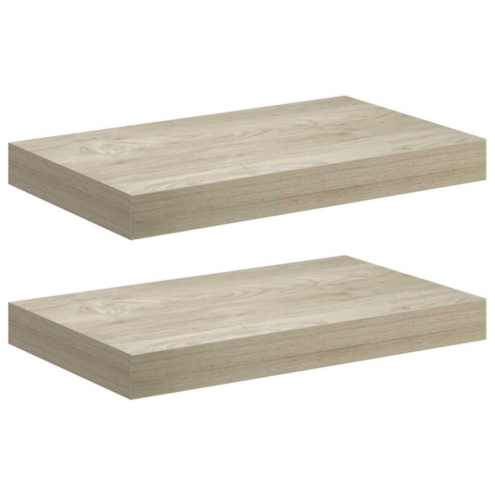 vidaXL Ράφια Τοίχου 2 τεμ. Χρώμα Δρυός 40x23,5x3,8 εκ. MDF