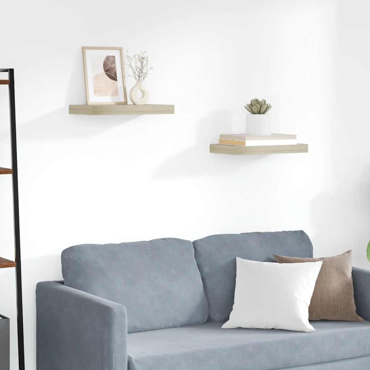 vidaXL Ράφια Τοίχου 2 τεμ. Χρώμα Δρυός 40x23x3,8 εκ. MDF