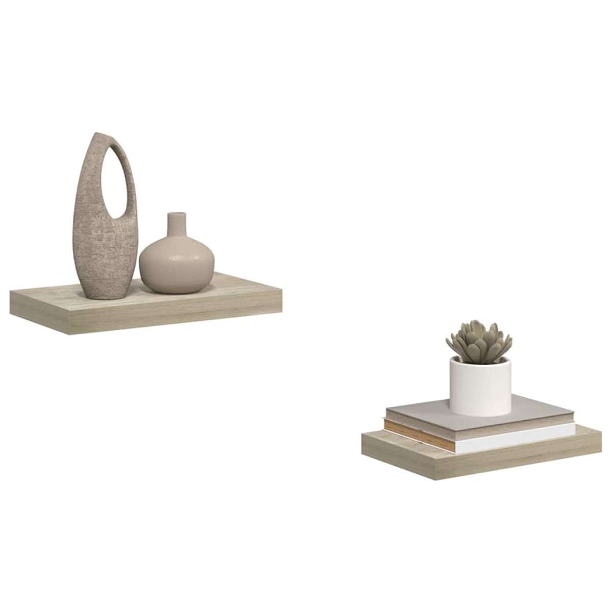 vidaXL Ράφια Τοίχου 2 τεμ. Χρώμα Δρυός 40x23x3,8 εκ. MDF