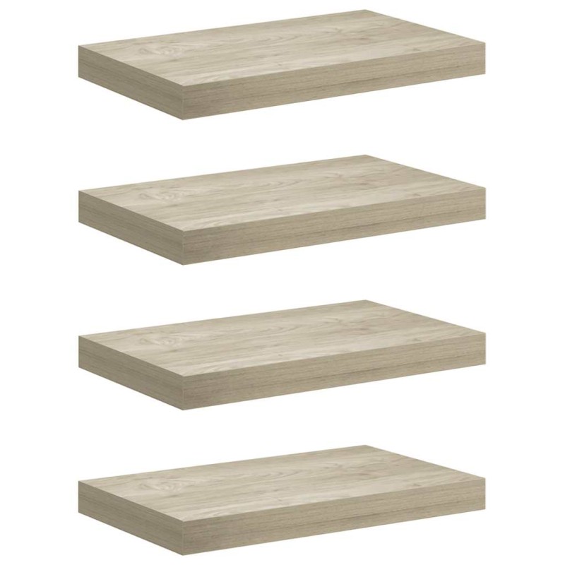 vidaXL Ράφια Τοίχου 4 τεμ. Χρώμα Δρυός 40x23,5x3,8 εκ. MDF