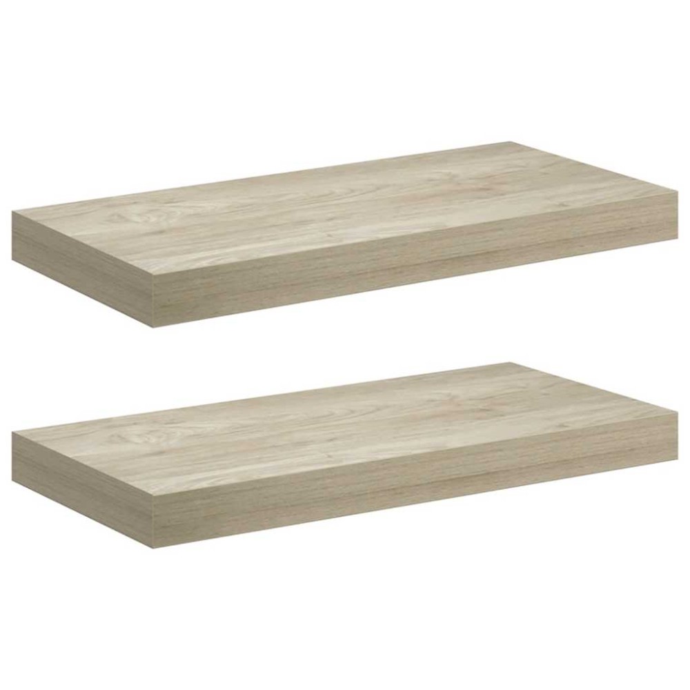 vidaXL Ράφια Τοίχου 2 τεμ. Χρώμα Δρυός 50x23,5x3,8 εκ. MDF