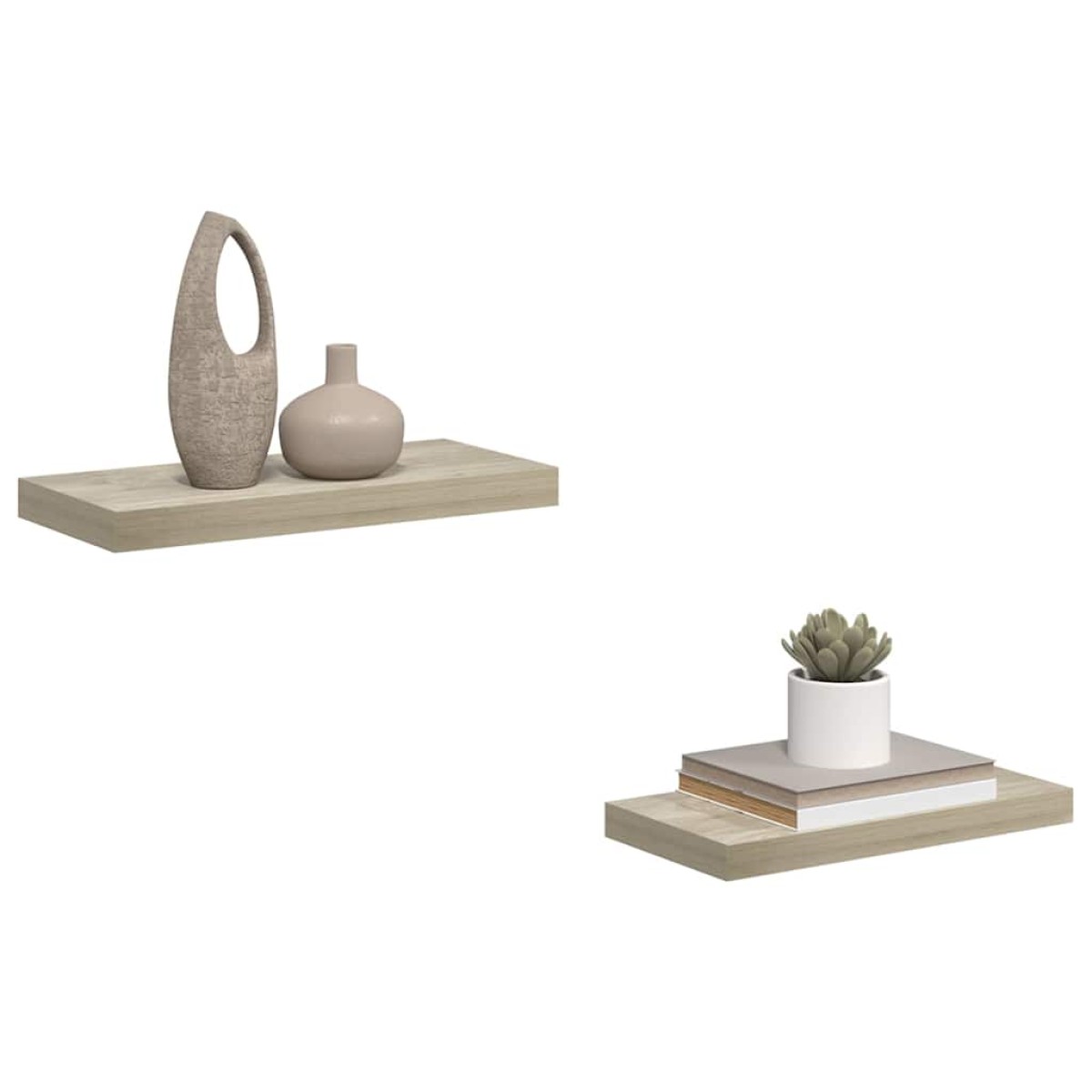 vidaXL Ράφια Τοίχου 2 τεμ. Χρώμα Δρυός 50x23x3,8 εκ. MDF