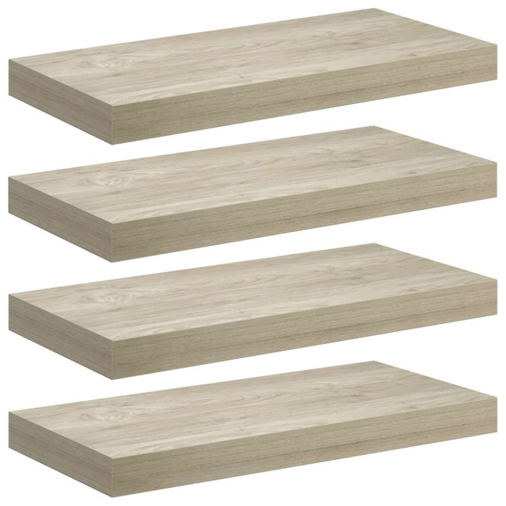vidaXL Ράφια Τοίχου 4 τεμ. Χρώμα Δρυός 50x23x3,8 εκ. MDF
