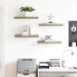 vidaXL Ράφια Τοίχου 4 τεμ. Χρώμα Δρυός 50x23x3,8 εκ. MDF