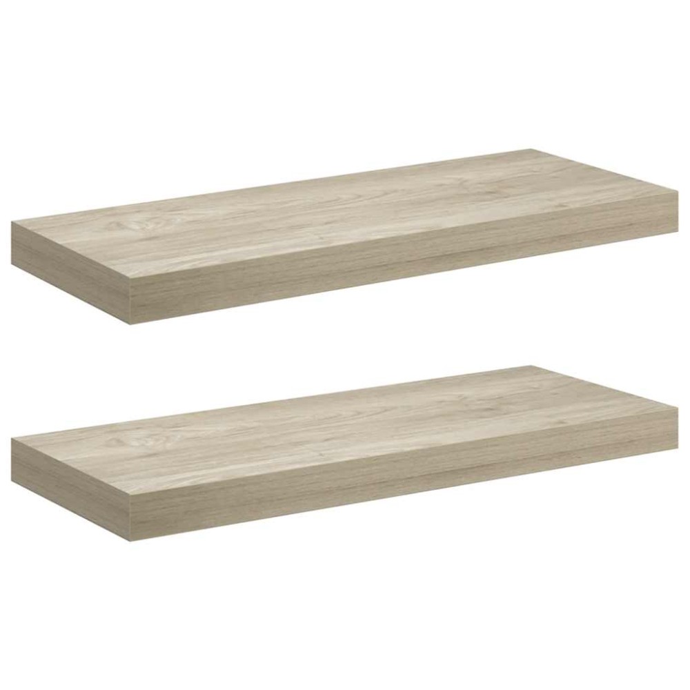 vidaXL Ράφια Τοίχου 2 τεμ. Χρώμα Δρυός 60x23,5x3,8 εκ. MDF