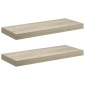 vidaXL Ράφια Τοίχου 2 τεμ. Χρώμα Δρυός 60x23,5x3,8 εκ. MDF