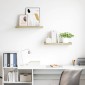 vidaXL Ράφια Τοίχου 2 τεμ. Χρώμα Δρυός 60x23,5x3,8 εκ. MDF