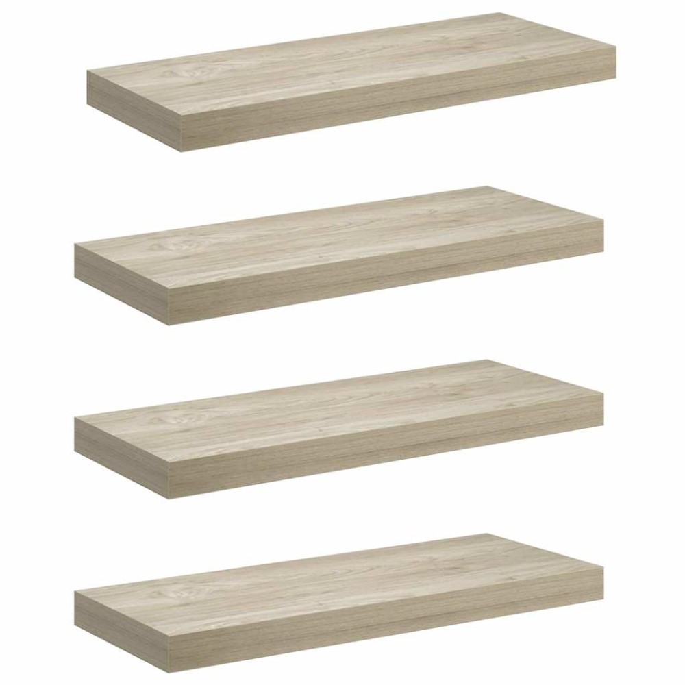 vidaXL Ράφια Τοίχου 4 τεμ. Χρώμα Δρυός 60x23,5x3,8 εκ. MDF