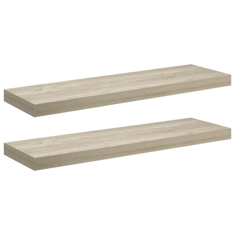 vidaXL Ράφια Τοίχου 2 τεμ. Χρώμα Δρυός 80x23,5x3,8 εκ. MDF