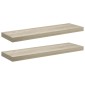 vidaXL Ράφια Τοίχου 2 τεμ. Χρώμα Δρυός 80x23,5x3,8 εκ. MDF