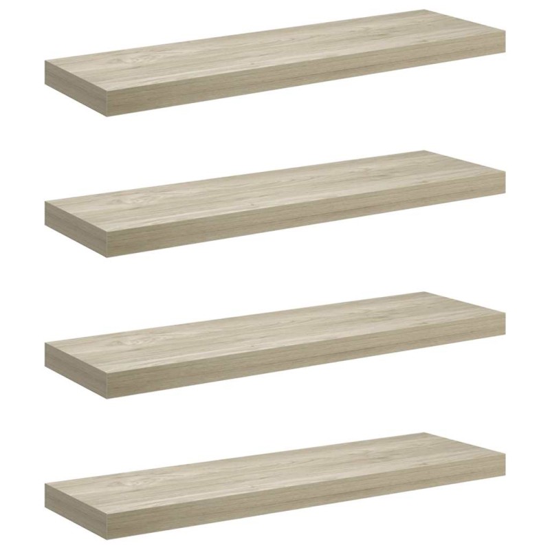 vidaXL Ράφια Τοίχου 4 τεμ. Χρώμα Δρυός 80 x 23,5 x 3,8 εκ. MDF