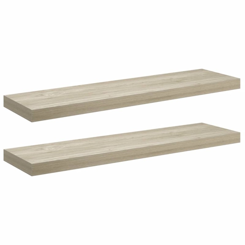 vidaXL Ράφια Τοίχου 2 τεμ. Χρώμα Δρυός 90x23,5x3,8 εκ. MDF