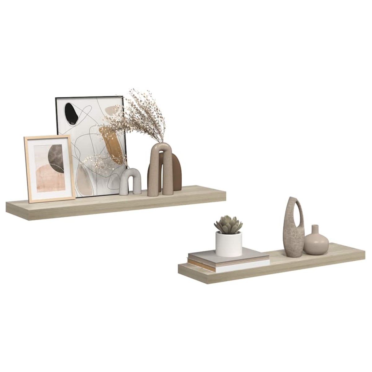 vidaXL Ράφια Τοίχου 2 τεμ. Χρώμα Δρυός 90x23,5x3,8 εκ. MDF