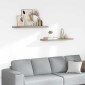 vidaXL Ράφια Τοίχου 2 τεμ. Χρώμα Δρυός 90x23,5x3,8 εκ. MDF