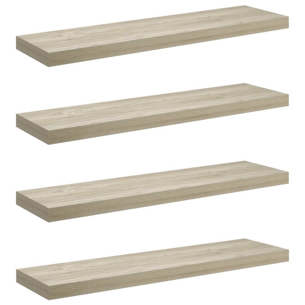 vidaXL Ράφια Τοίχου 4 τεμ. Χρώμα Δρυός 90x23,5x3,8 εκ. MDF