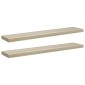 vidaXL Ράφια Τοίχου 2 τεμ. Χρώμα Δρυός 120 x 23,5 x 3,8 εκ. MDF