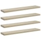 vidaXL Ράφια Τοίχου 4 τεμ. Χρώμα Δρυός 120 x 23,5 x 3,8 εκ. MDF