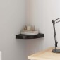 vidaXL Ράφι Τοίχου Γωνιακό Γυαλιστερό Μαύρο 25 x 25 x 3,8 εκ. από MDF