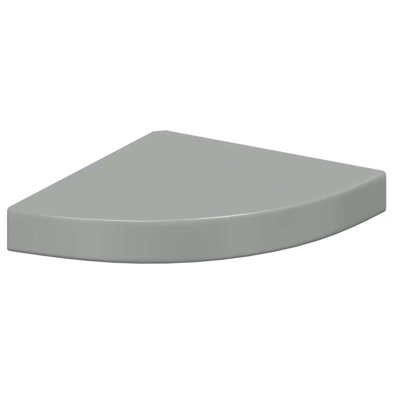 vidaXL Ράφι Τοίχου Γωνιακό Γυαλιστερό Γκρι 25 x 25 x 3,8 εκ. από MDF