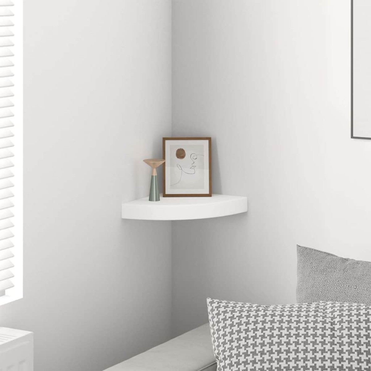 vidaXL Ράφι Τοίχου Γωνιακό Λευκό 25 x 25 x 3,8 εκ. από MDF