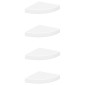 vidaXL Ράφια Τοίχου Γωνιακά 4 τεμ. Άσπρα 25x25x3,8 εκ. MDF