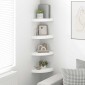 vidaXL Ράφια Τοίχου Γωνιακά 4 τεμ. Άσπρα 25x25x3,8 εκ. MDF