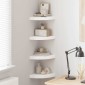 vidaXL Ράφια Τοίχου Γωνιακά 4 τεμ. Άσπρα 25x25x3,8 εκ. MDF