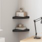 vidaXL Ράφια Τοίχου 2 τεμ. Μαύρα 25x25x3,8 εκ. από MDF