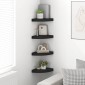 vidaXL Ράφια Τοίχου 4 τεμ. Μαύρα 25x25x3,8 εκ. από MDF