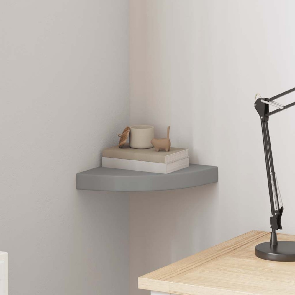 vidaXL Ράφι Τοίχου Γωνιακό Γκρι 25 x 25 x 3,8 εκ. από MDF