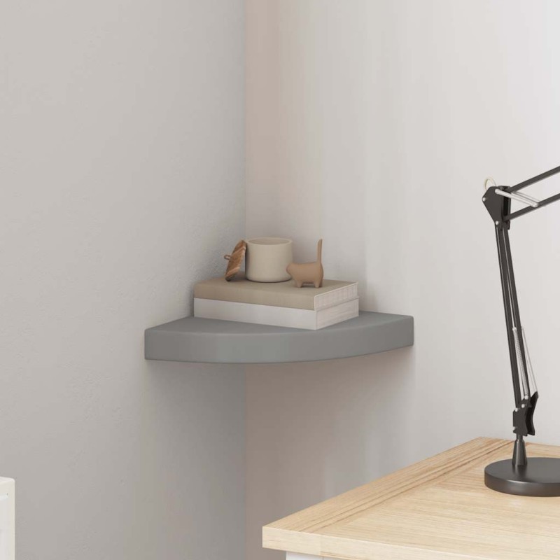 vidaXL Ράφι Τοίχου Γωνιακό Γκρι 25 x 25 x 3,8 εκ. από MDF