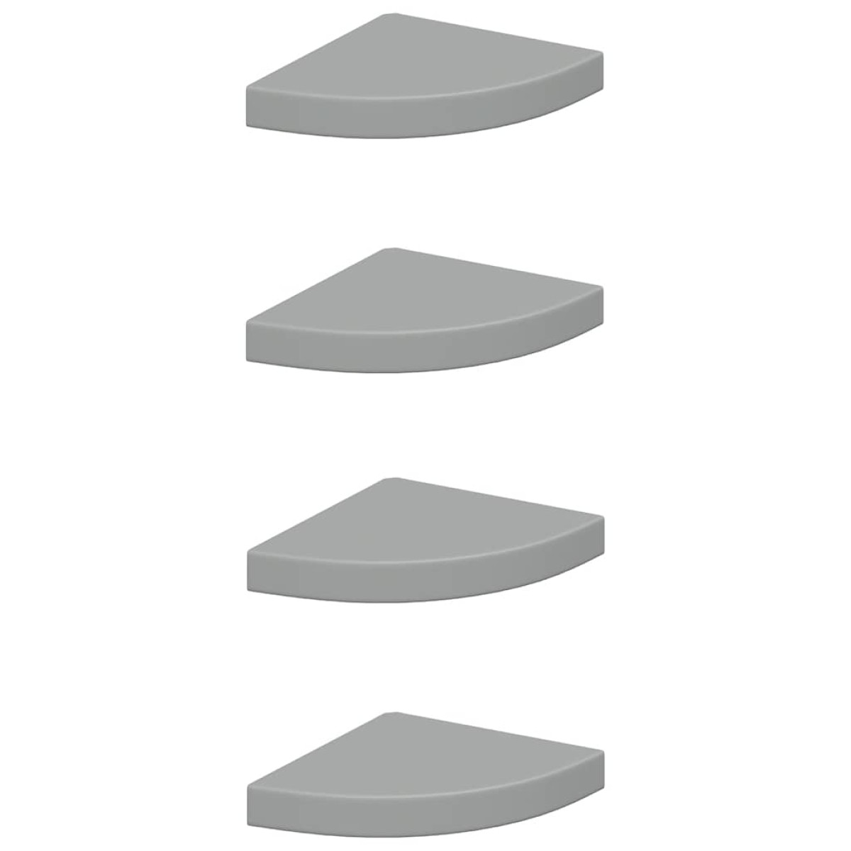 vidaXL Ράφια Τοίχου Γωνιακά 4 τεμ. Γκρι 25x25x3,8 εκ. MDF