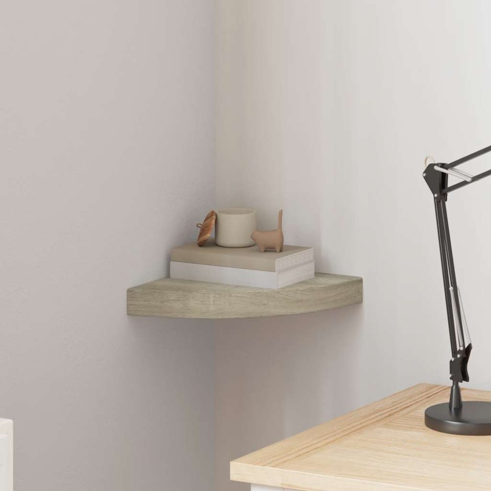 vidaXL Ράφι Τοίχου Γωνιακό Χρώμα Δρυός 25 x 25 x 3,8 εκ. από MDF