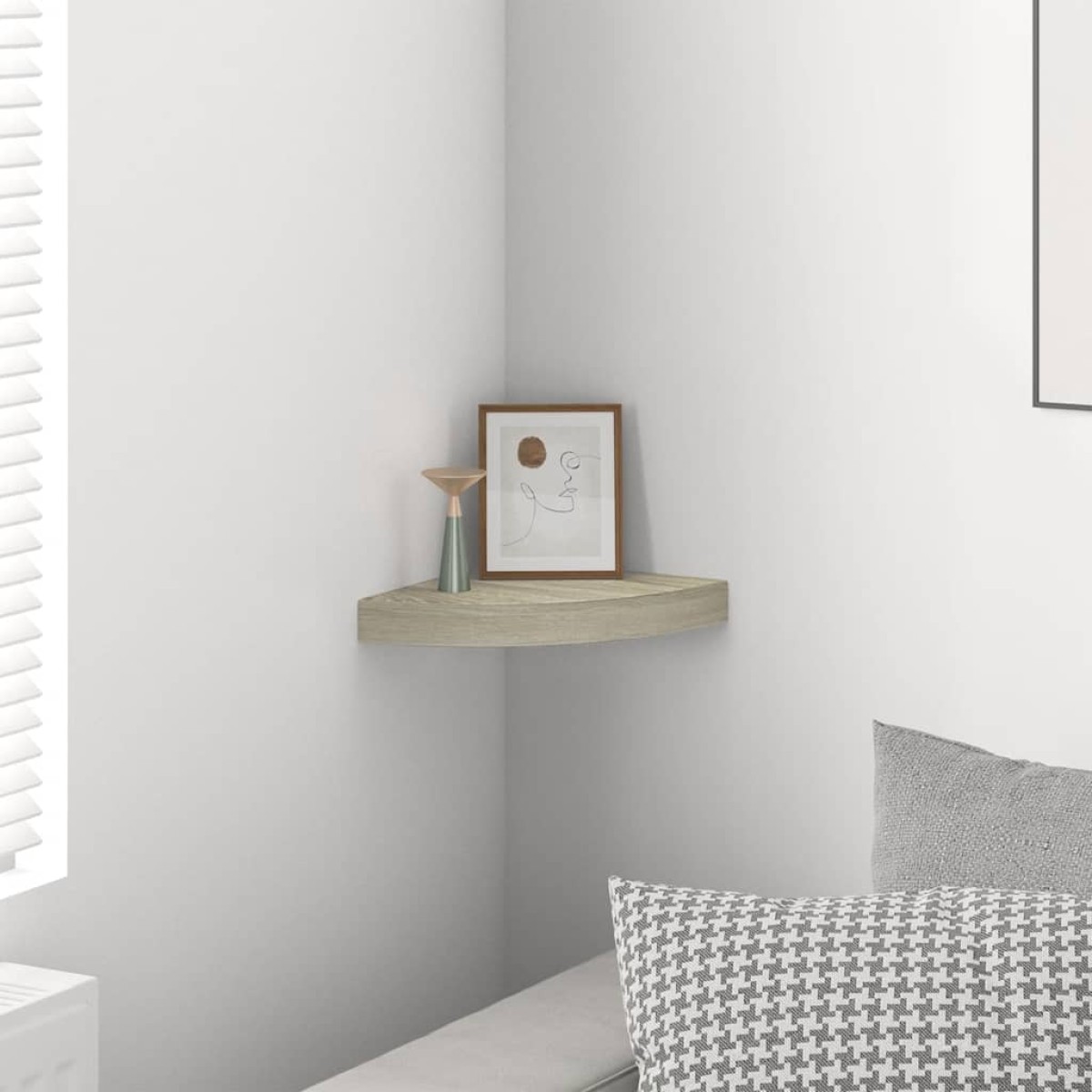 vidaXL Ράφι Τοίχου Γωνιακό Χρώμα Δρυός 25 x 25 x 3,8 εκ. από MDF