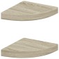 vidaXL Ράφια Τοίχου 2 τεμ. Χρώμα Δρυός 25x25x3,8 εκ. από MDF