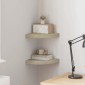 vidaXL Ράφια Τοίχου 2 τεμ. Χρώμα Δρυός 25x25x3,8 εκ. από MDF